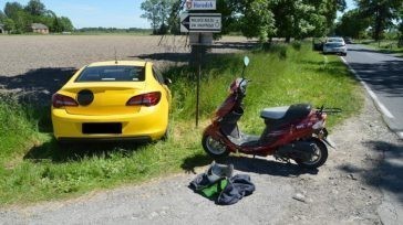 Wypadek z udziałem motorowerzysty
