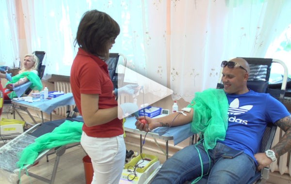 Akcja oddawania krwi podczas Gminnych dożynek w Krzywdzie