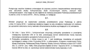 Propozycje MSWiA dla funkcjonariuszy – Pełna treść !